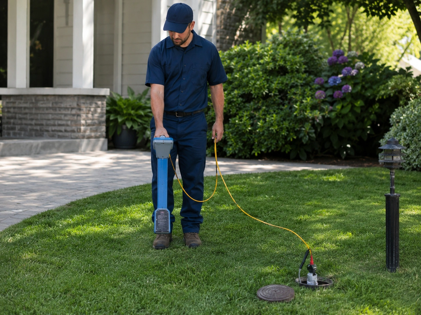 Electronic sewer line locating service