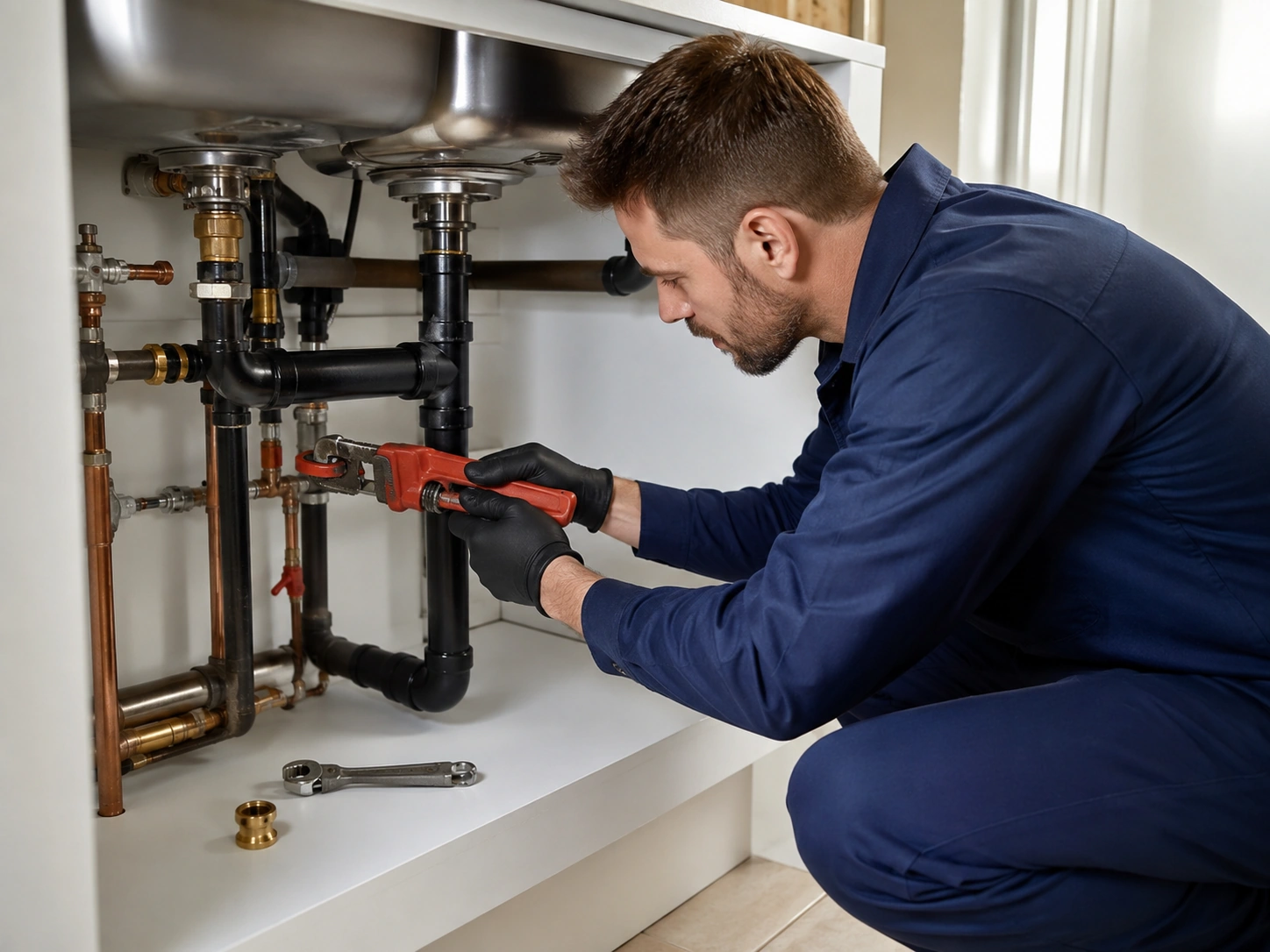 Professional plumbing repair work
